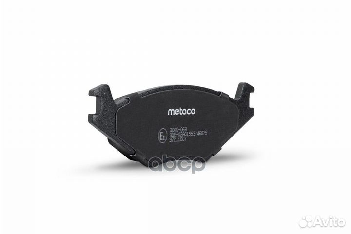 Колодки тормозные передние к-кт 3000-069 metaco