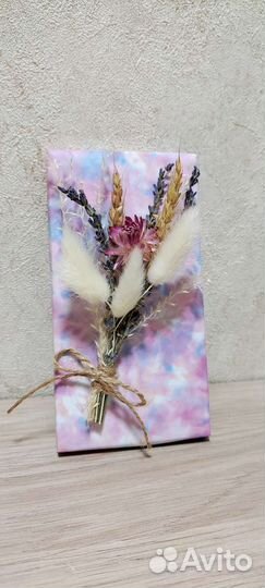 Букет из сухоцветов и шоколад