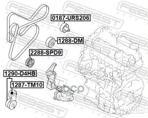 Натяжитель ремня 1290D4HB Febest