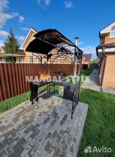 Мангал с печью под казан