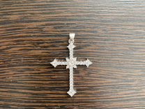 Крест с кристалами аксессуар на шею