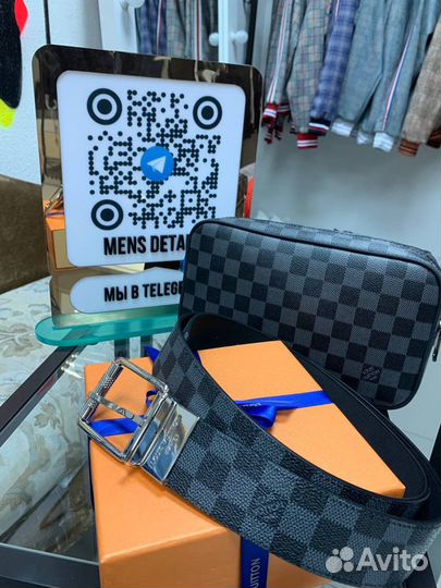 Кожаный ремень мужской Louis Vuitton