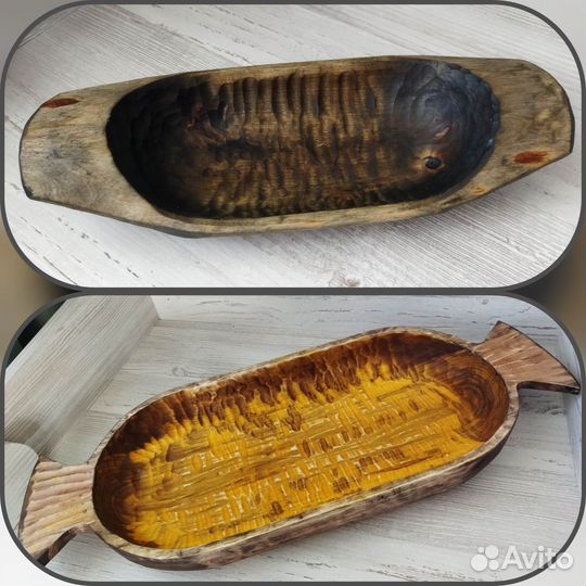 Деревянное блюдо ручной работы