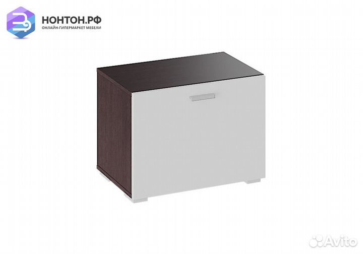 Тумба для обуви Фьюжн венге линум / белый глянец