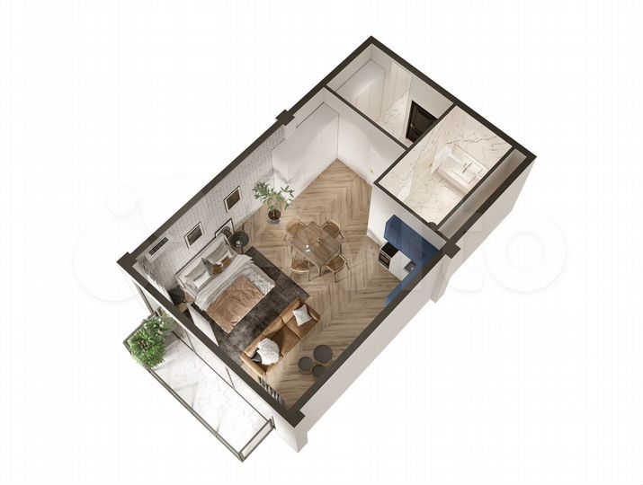 Апартаменты-студия, 57,8 м², 4/7 эт.