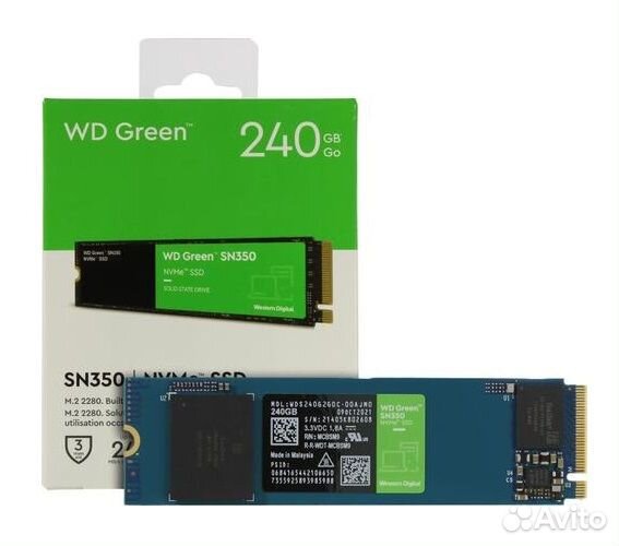 WD Green SN350 NVMe SSD M.2 pcie-3.0 240GB