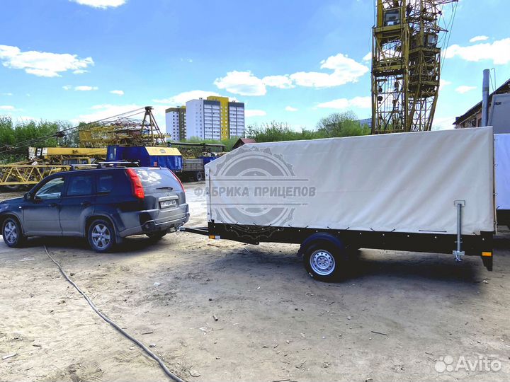 Прицеп с белым тентом 4,5*1,5