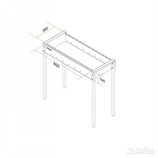 Мангал разборный 3 мм ман301
