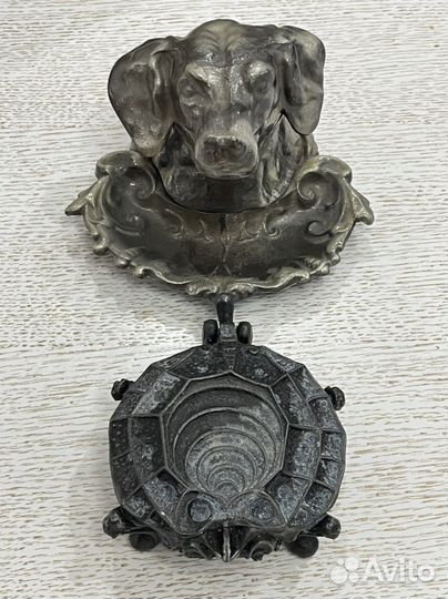 Пепельница-чернильница винтаж СССР «Голова собаки»