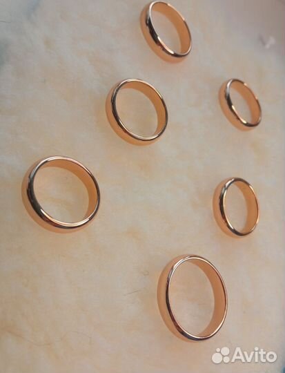 Обручальное кольцо мед. золото р.17, 19, 21