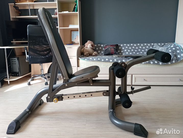 Тренажёр штанга + скамья для жима + стойка + ноги