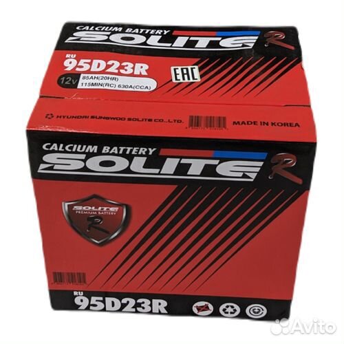 Аккумулятор Solite R 95D23R (85Ач, 630А)