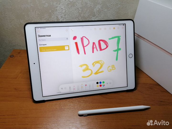 iPad 7 Wi-Fi 32 Gb + полный комплект + Pencil