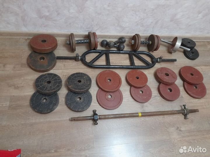 Штанга, блины, гантели