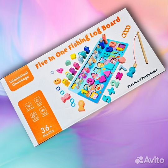 Развивающая игрушка рыбалка магнитная деревянная