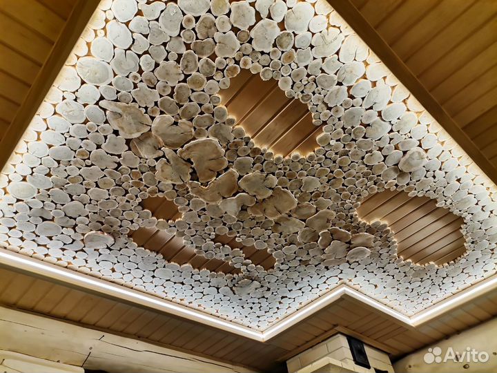 Панно из можжевельника для бани