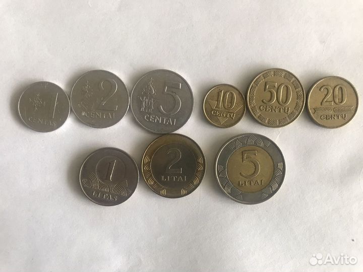 Монеты литва литы набор