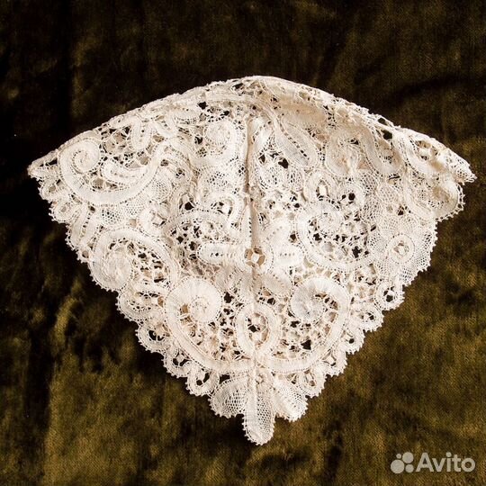 Старинный кружевной детский чепчик, 19 век