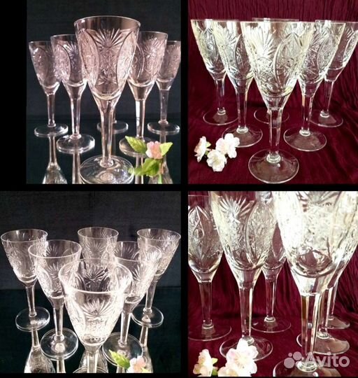 Набор Фужеры/рюмки хрусталь СССР, Богемия