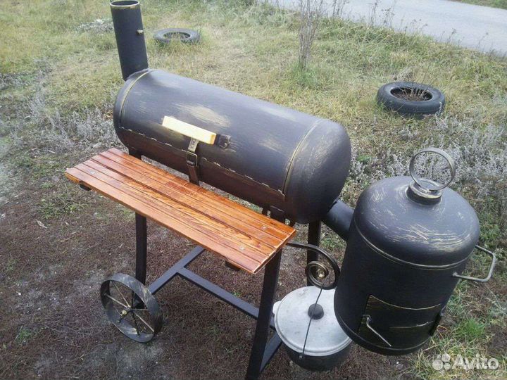 Гриль мангал барбекю коптильня смокер подказанник