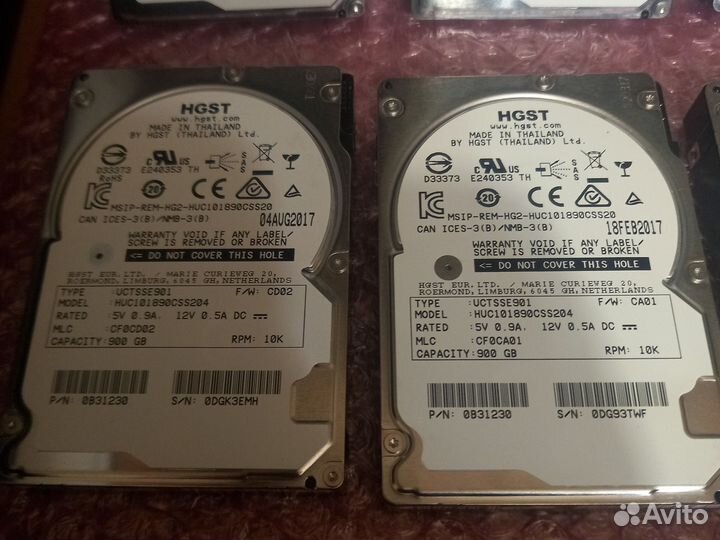 Лот 8 дисков 900gb hgst HUC101890CSS204