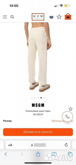 Джоггеры msgm