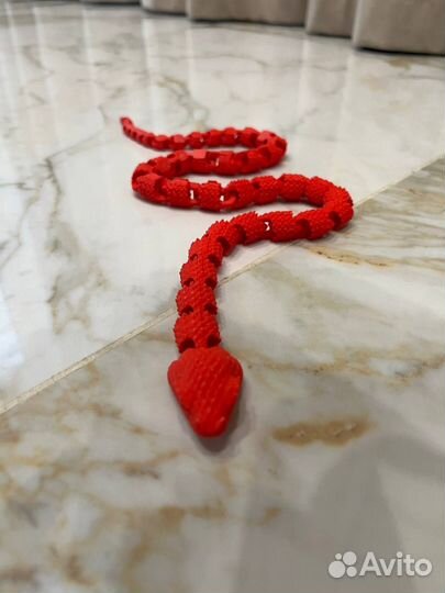 3D модель змея Snake красная