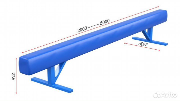 Бревно гимнастическое низкое мягкое L 3,5 м Pioner A13556