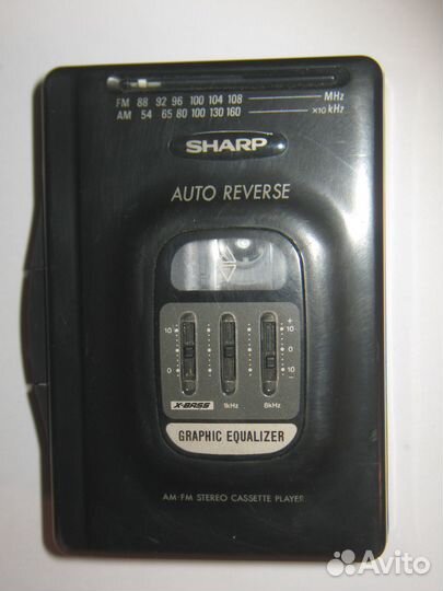 Плеер кассетник sharp auto revers винтаж,рабочий