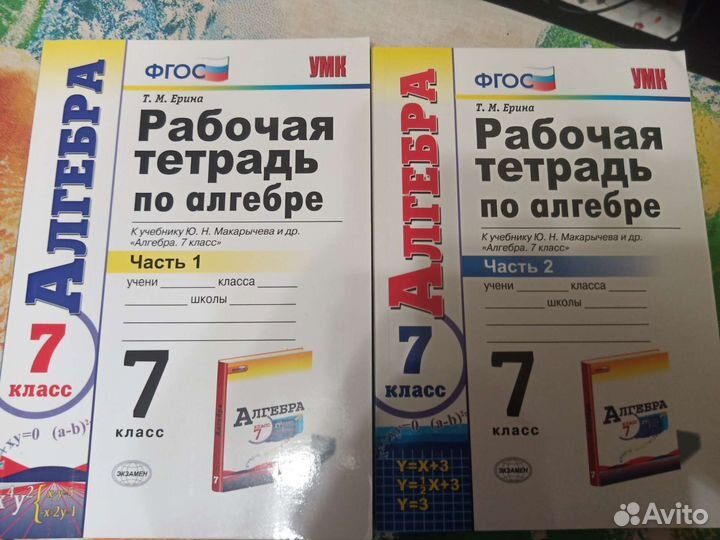 Рабочие тетради по алгебре 1,2 части
