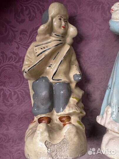 Мальчик на лыжах СССР, гипс