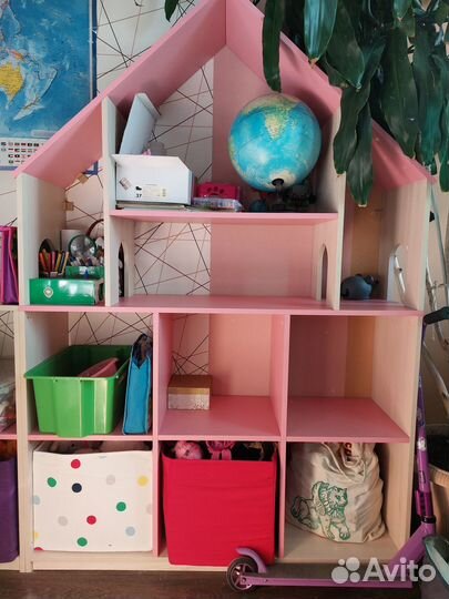 Стеллаж для игрушек домик