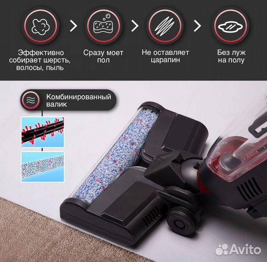 Моющий беспроводной вертикальный Atvel F16