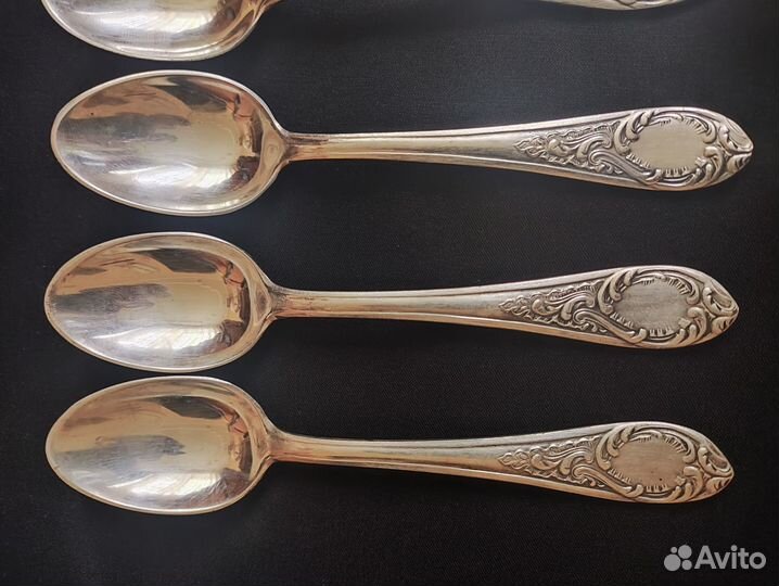 Чайные ложки 6 шт серебро 875 СССР 226 гр Фаберже