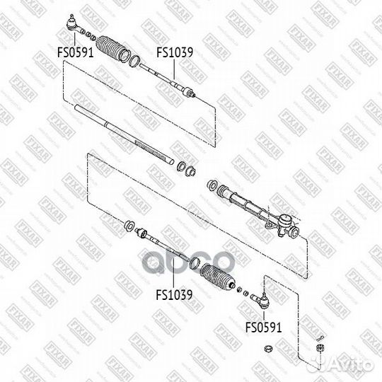 Тяга рулевая левая/правая перед FS1039 fixar