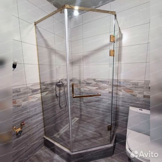Душевая стеклянная перегородка ограждение на заказ