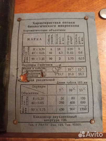 Микроскоп мби-3 1944 г.в