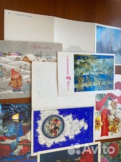 Комплект чистые поздравительные открытки СССР
