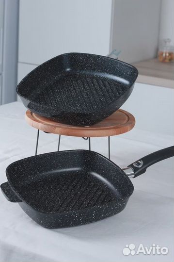 Сковорода-гриль квадрат, 26x26 см. съемная ручка