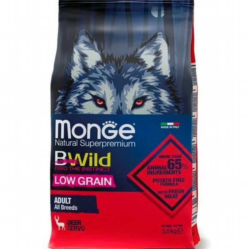 Сухой корм Monge Dog BWild LOW grain 2.5 кг