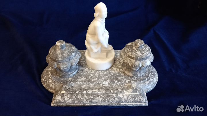 Прибор Письменный Девушка Фигуристка Мрамор СССР