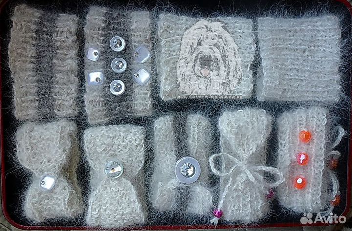 Браслет-напульсник из собачьей шерсти на запястье