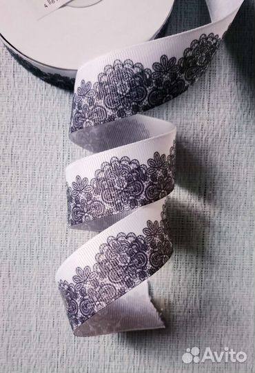 Репсовая лента с рисунком