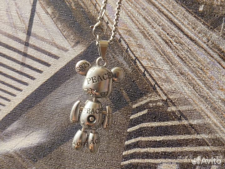 Подвеска мишка серебро 925