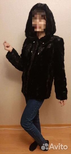 Шуба норковая с капюшоном