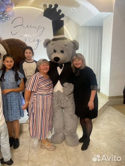 Белый мишка поздравление Тедди ростовая кукла