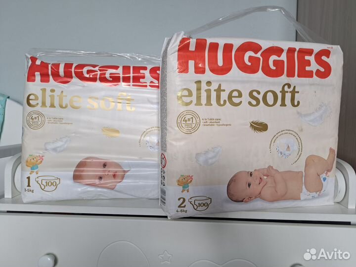Подгузники huggies elite soft1 100 шт