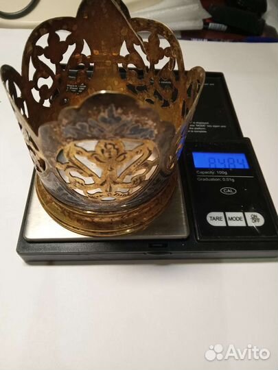 Подстаканник серебро с позолотой