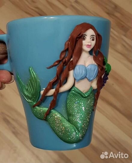 Чашки с декором из полимерной глины