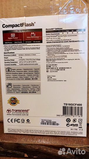 Флешка карта памяти CompactFlash 16 Gb